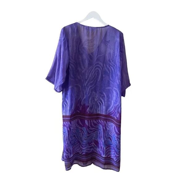 Kirpa Two Pieces Layer Maxi Longline Lined Purple Special Occasion Set Sz L - Picture 10 of 10